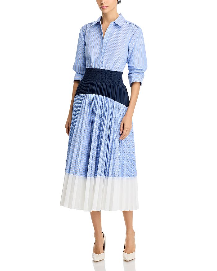 

Платье-плиссе Jenella Color Blocked SIMKHAI, синий