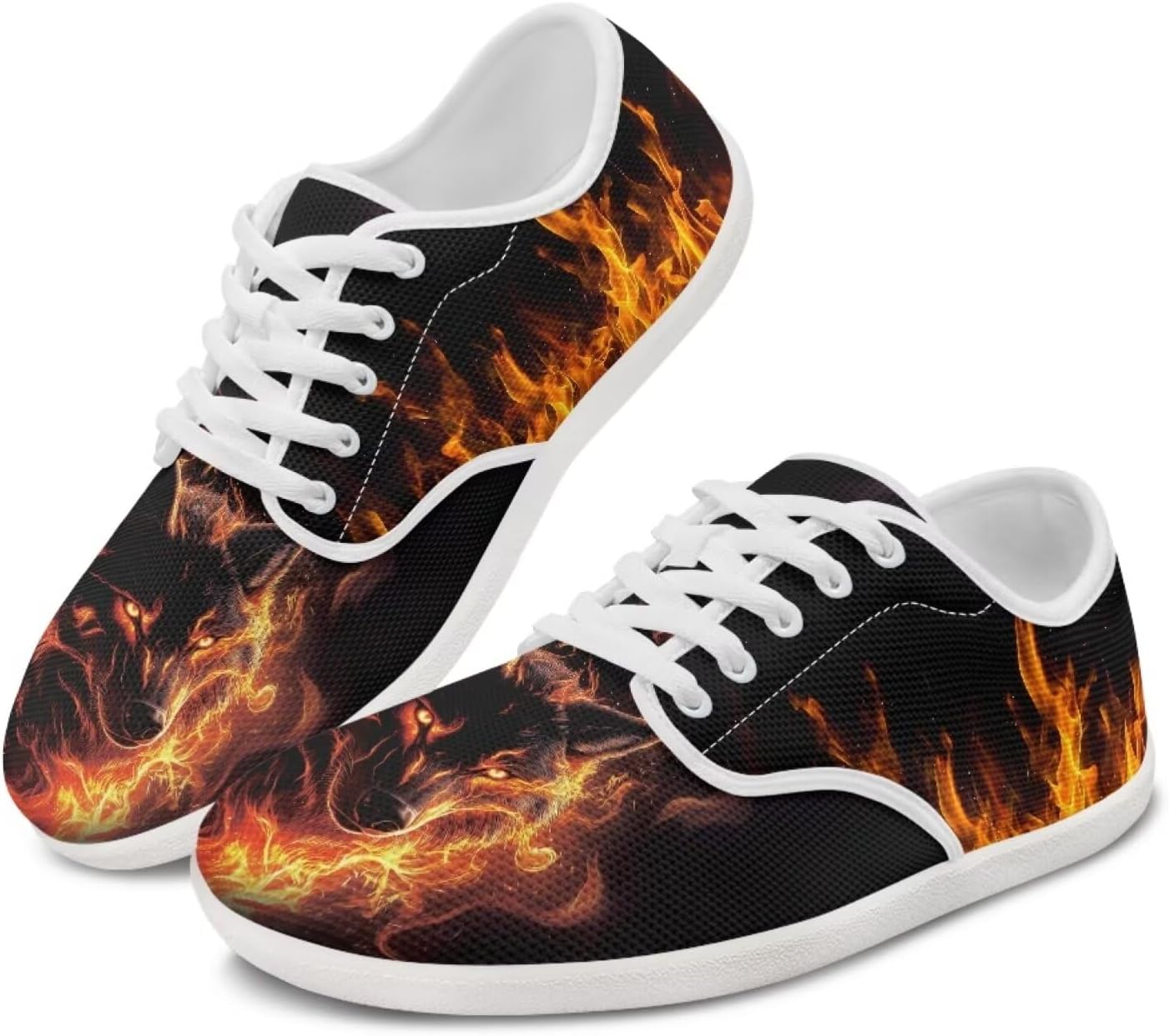 

Мужские спортивные туфли Chaqlin с животным принтом, низкие кеды, модные классические шнуровки, дышащие теннисные туфли, Fire Wolf