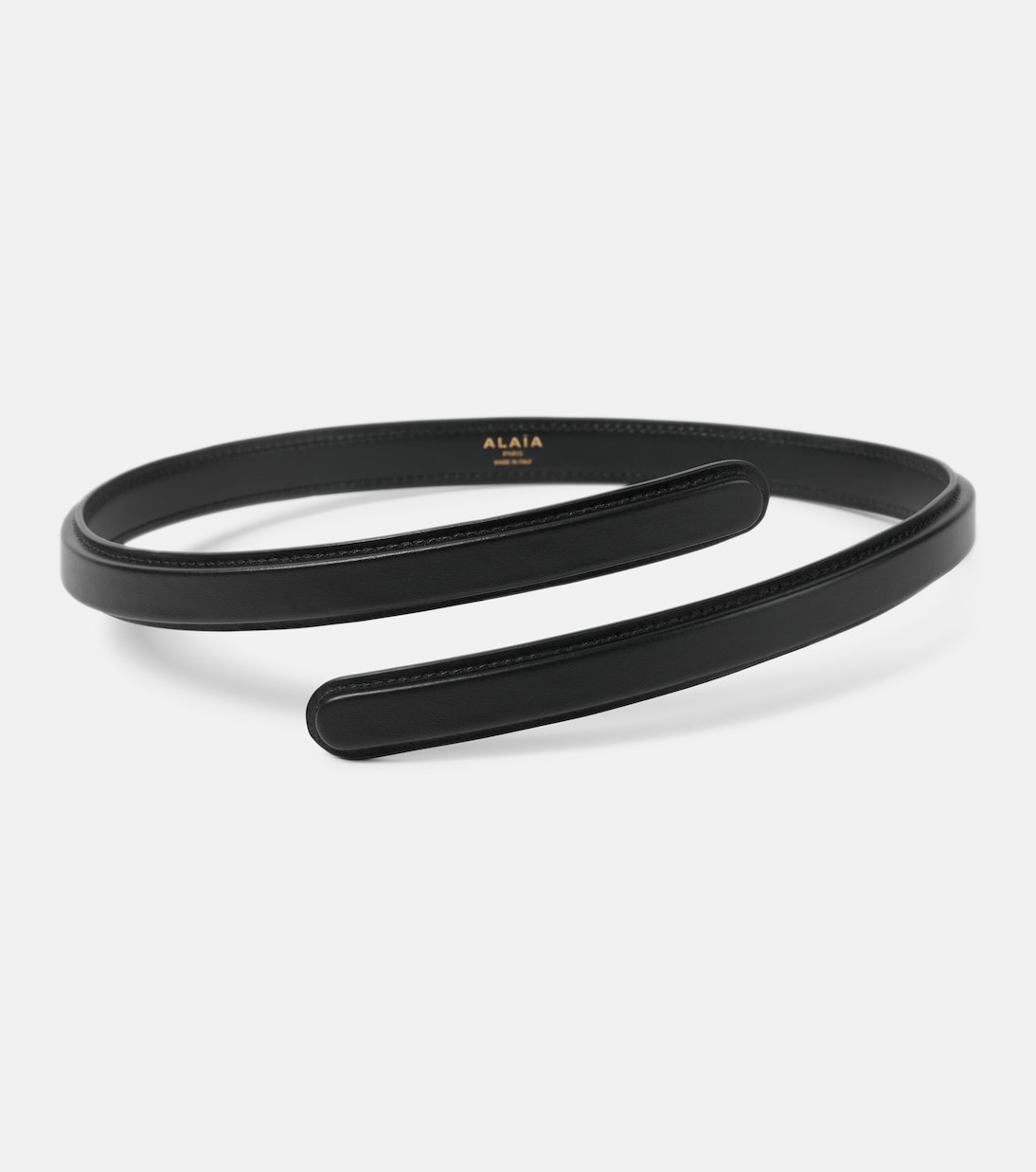 

Гибкий кожаный ремень Flex Thin Twist Alaïa, нуар