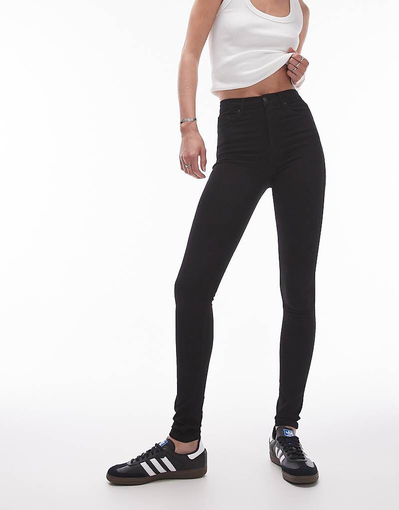 

Черные джинсы с завышенной талией Topshop Tall – Jamie