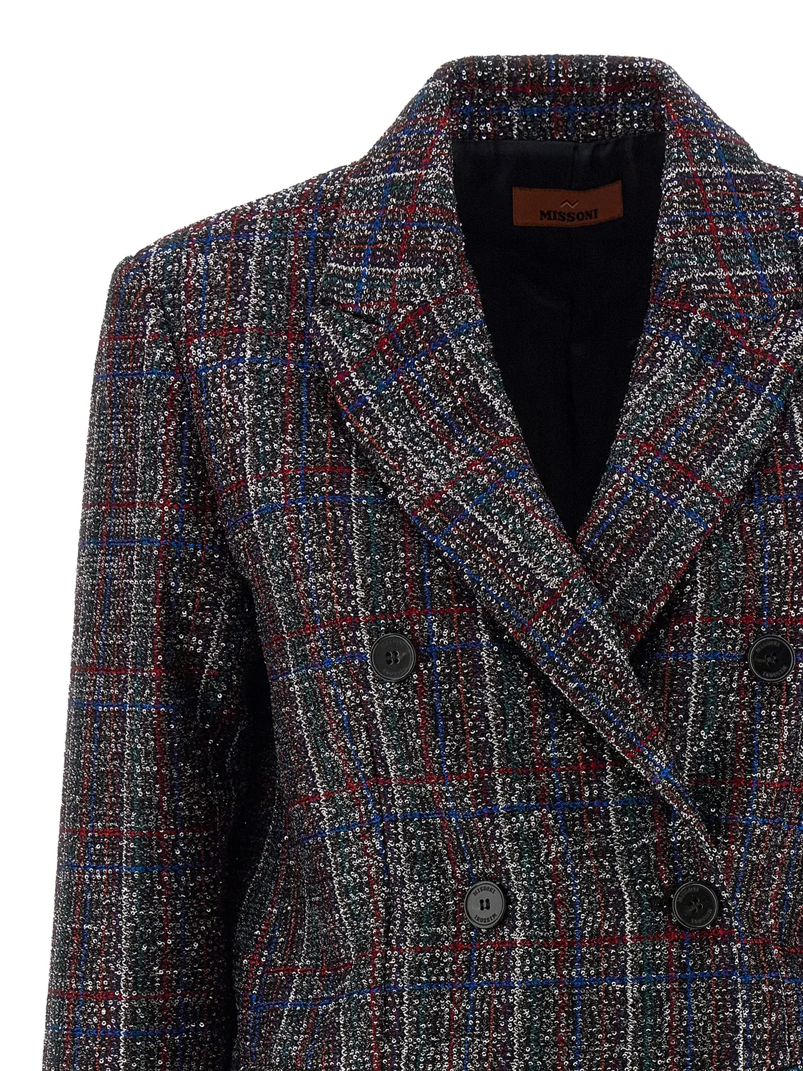 Пиджак в тартан с пайетками Missoni, мультицвет — фото 3
