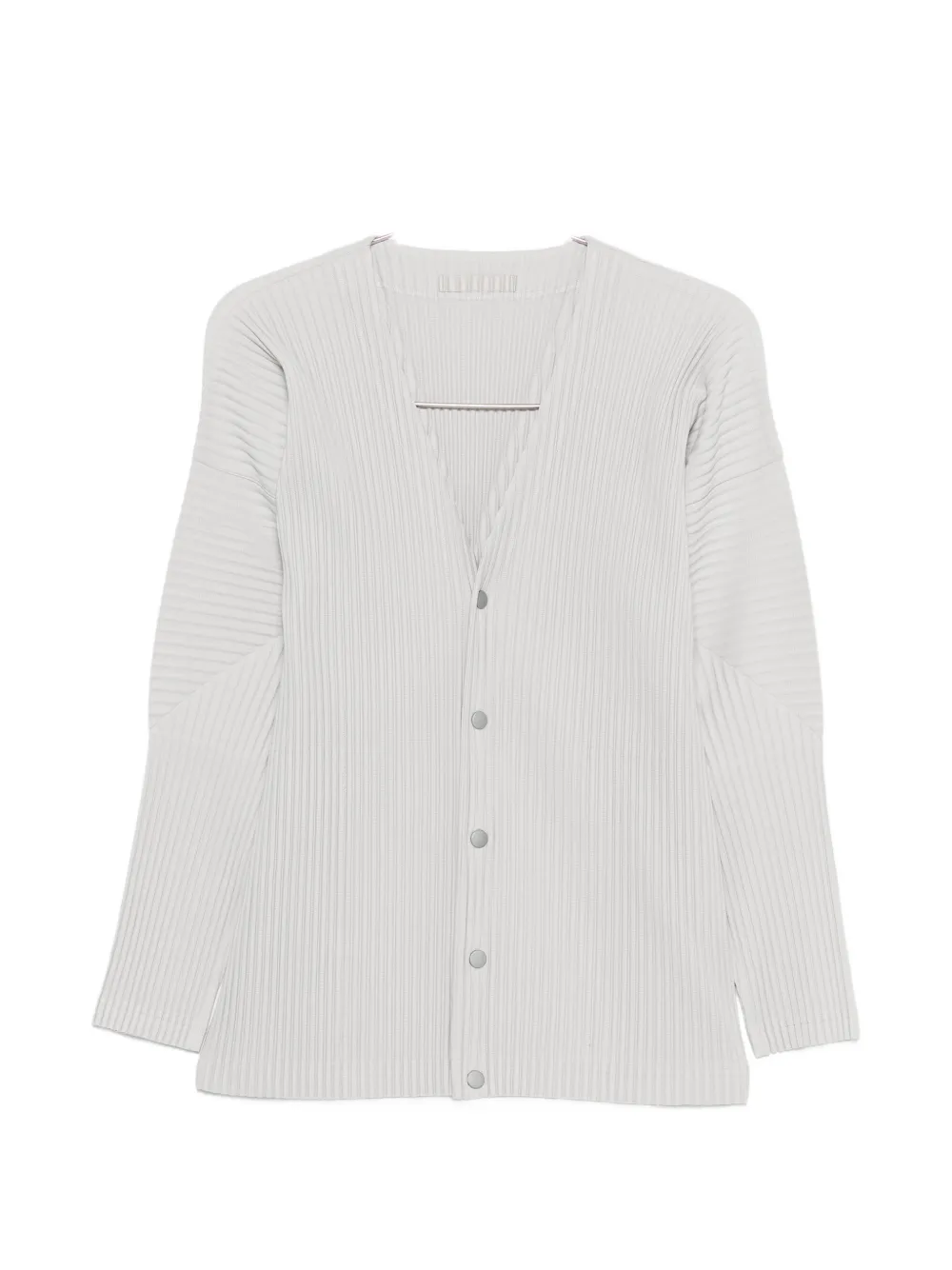 

Плиссированный вязаный кардиган на пуговицах Homme Plissé Issey Miyake, серый