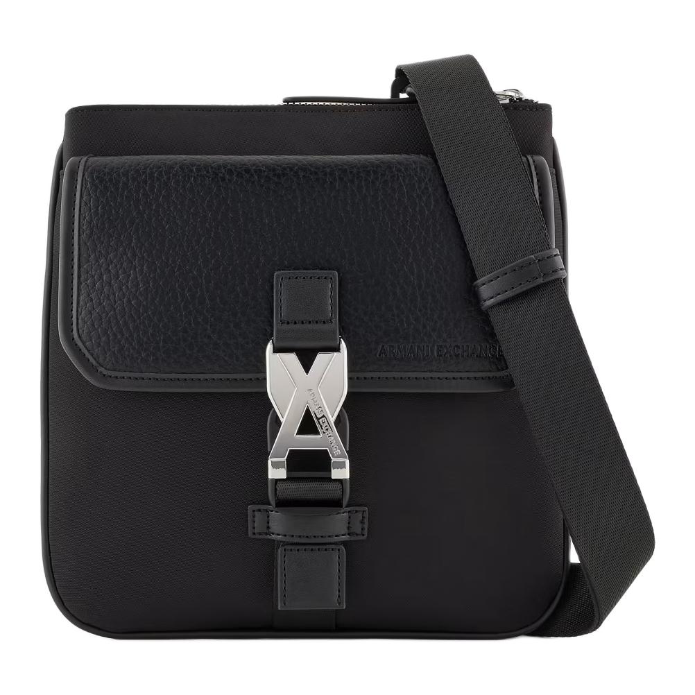 

ARMANI EXCHANGE Полиэстеровая плечевая сумка мужская черная, Black