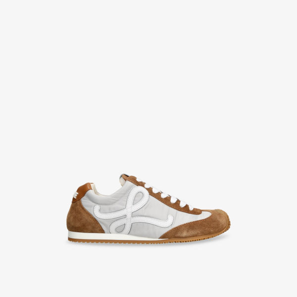 Балетки Loewe Ballet runner 2.0 из нейлона и замши, коричневый