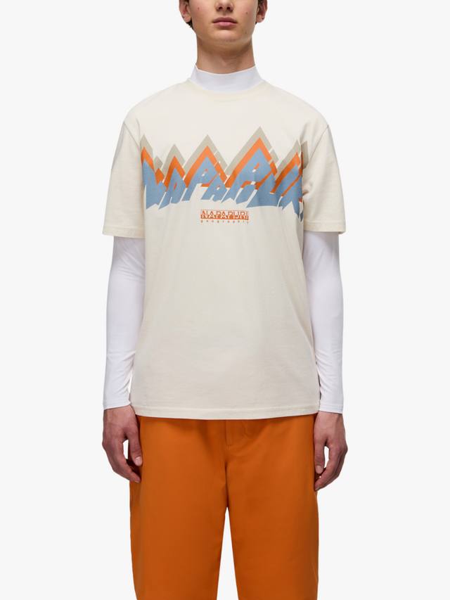 

Футболка Fiemme Cotton Regular Fit с коротким рукавом и принтом Napapijri, Beige Dimity