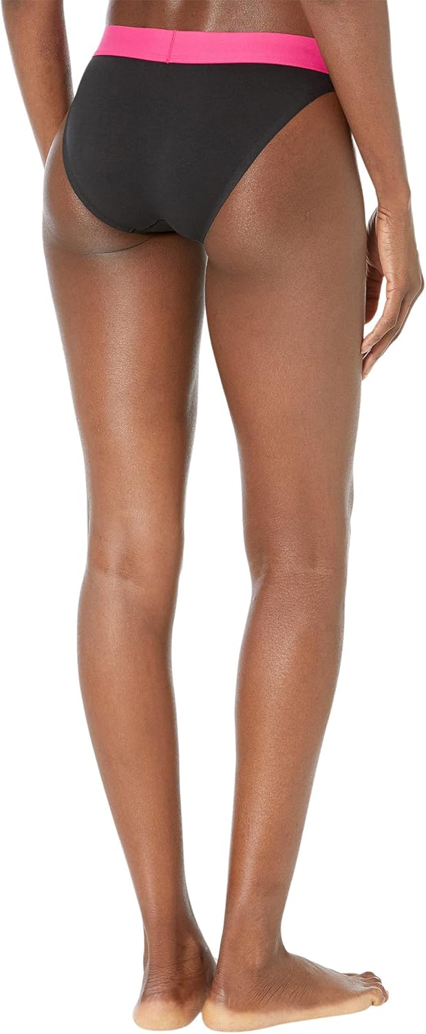 Женский бикини с тиснением Calvin Klein Icon, Black W/Pink Splendor Waistband — фото 2