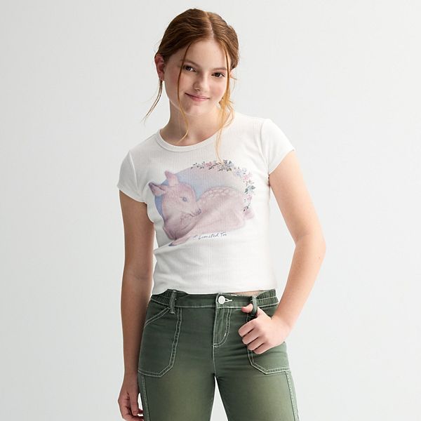 

Футболка с принтом для девочек 7-16 лет Limited Too, White