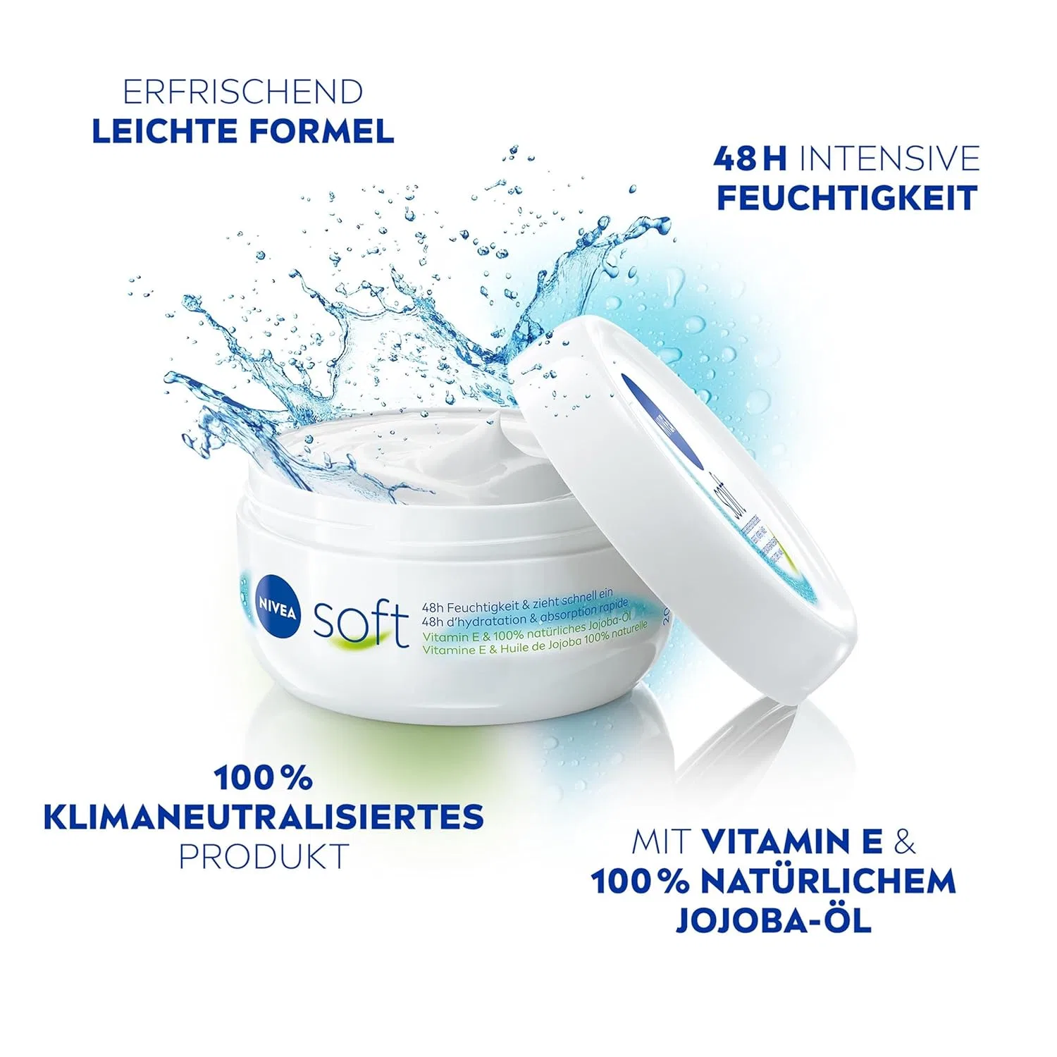 Освежающий увлажняющий крем NIVEA Soft с витамином Е, 200 мл (4 шт.) Nivea — фото 2