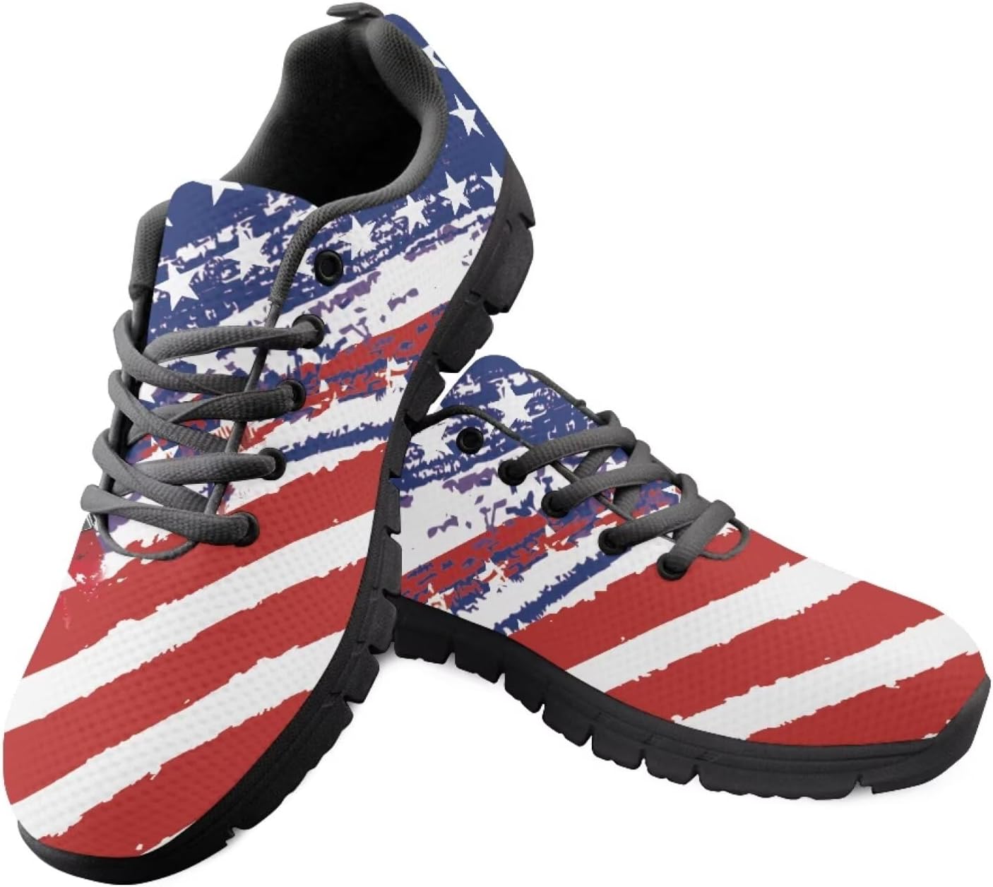 

Женские модные кроссовки Jeiento с американским флагом для мужчин и женщин, повседневные спортивные кроссовки на шнуровке и без шнурков для комфортной ходьбы, Us Independence Day Flag Tractor