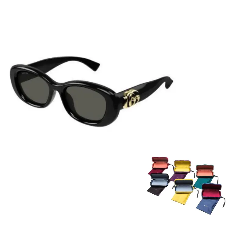 

Солнцезащитные очки с овальной оправой GUCCI, 001 (черный frame with серый lens)