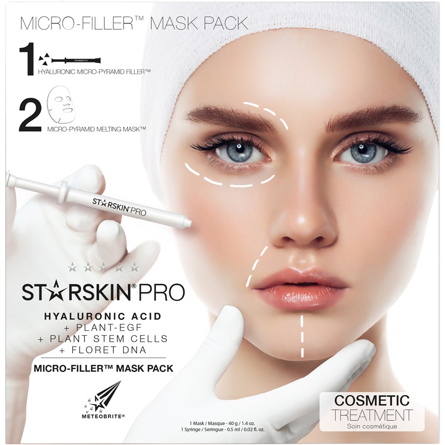 

Маска для лица StarSkin Hyaluronic Acid Face Mask Set, Micro-Filler Face: 1 Mask 40 g + 1 Syringe 0,5 ml / 1 Stk.