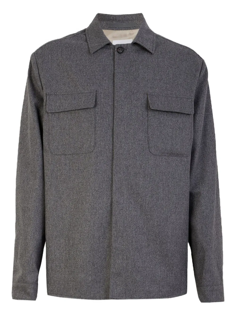 

Рубашка с длинными рукавами и накладными карманами Eleventy, серый