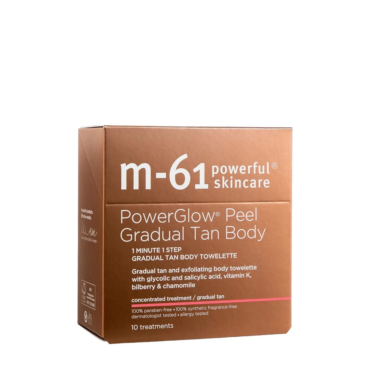 M-61 PowerGlow Peel Gradual Tan для тела, 1-минутный эксфолиант для ровного загара с гликолевой и салициловой кислотой, 10 процедур 1 штука (1 шт.) — фото 3