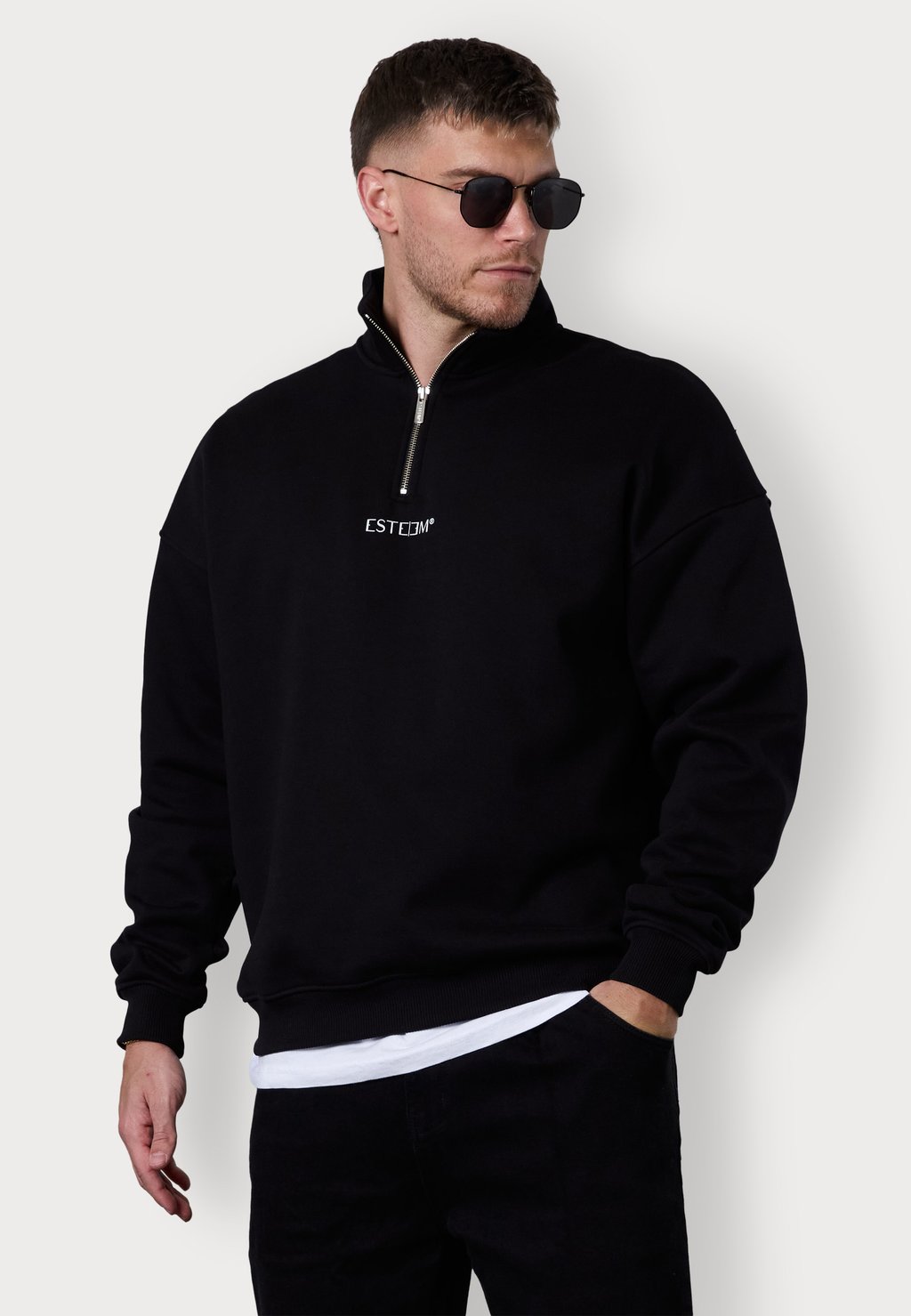 

Толстовка DISCREET OVERSIZED HALFZIP ESTEEM, черный