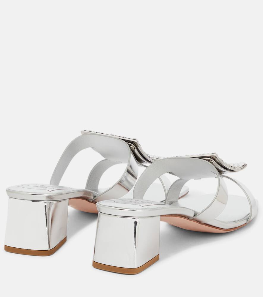 Босоножки Bikiviv' 45 из металлизированной кожи Roger Vivier, Argento — фото 3