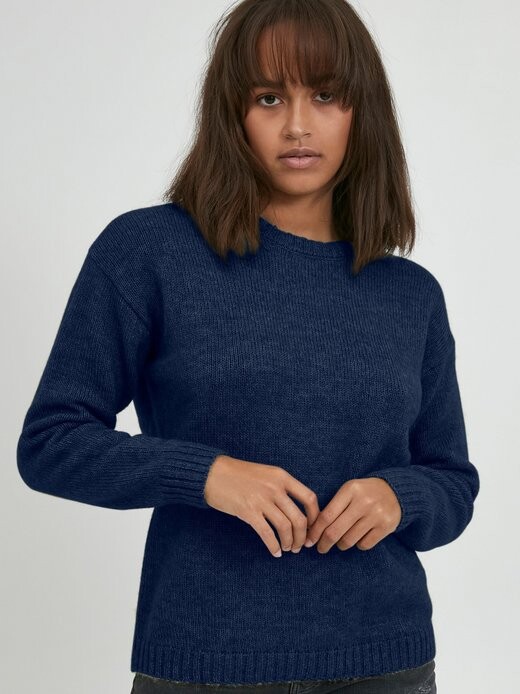 

Вязаный свитер пзирис Pulz Jeans, синий
