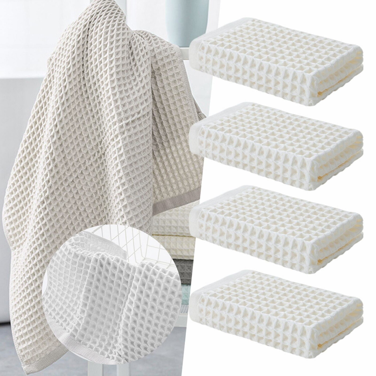 

Набор вафельных полотенец Slhljlin Towel, белый