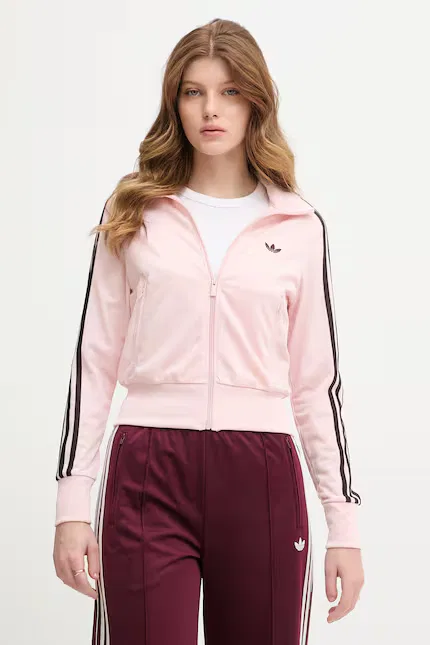 Толстовка на молнии с лампасами Adidas Originals, розовый