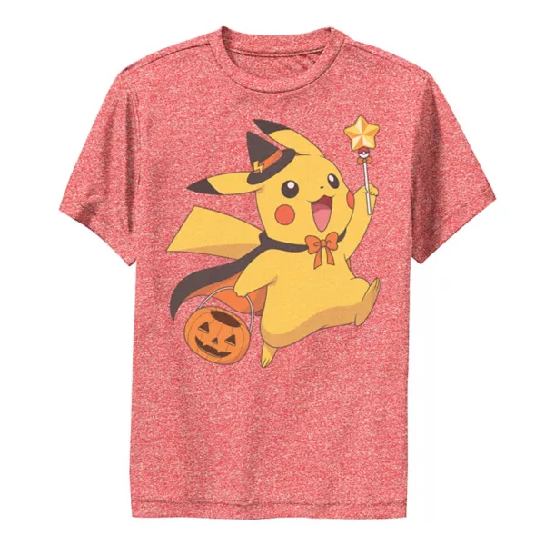 

Футболка для мальчика Pokemon Pikachu "Сладость или гадость" Licensed Character, цвет red heather