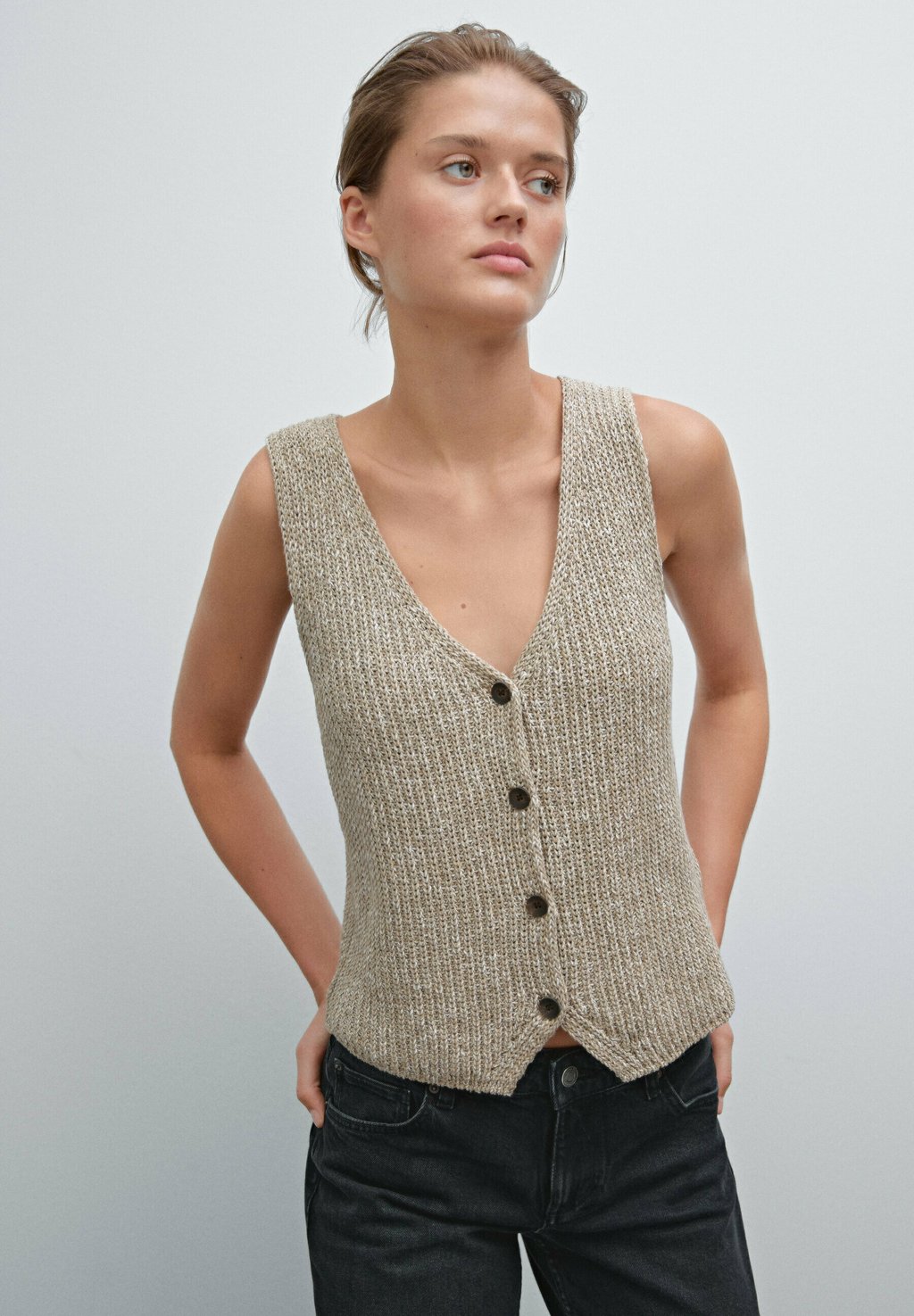 

Жилет Massimo Dutti, бежевый