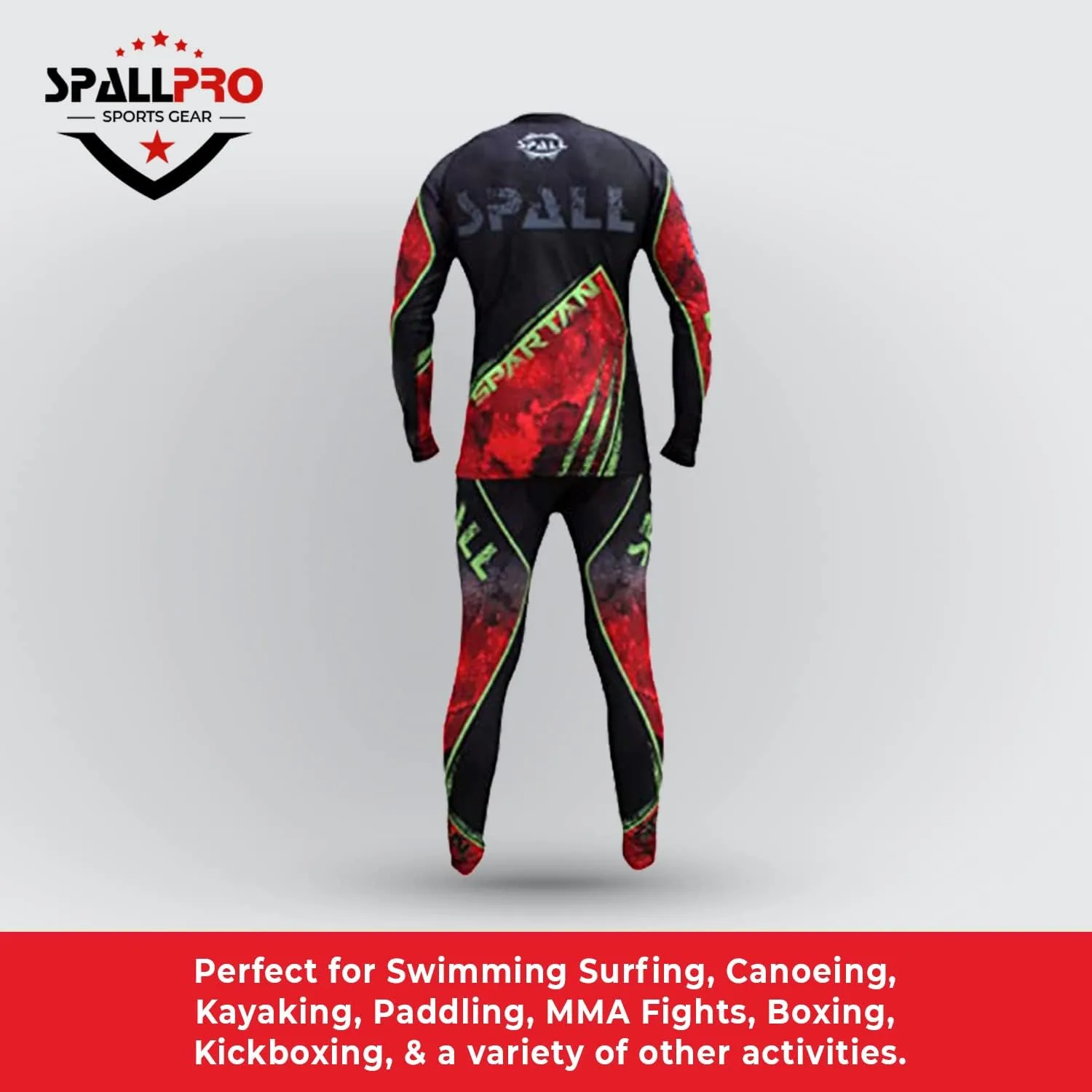 Спортивная футболка Spall Pro Power MMA BJJ Jiu Jitsu с длинным рукавом Generic, красный — фото 3