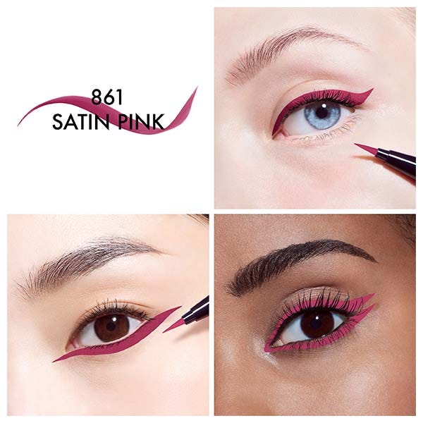 Водостойкая подводка для глаз с фетровым наконечником насыщенного цвета DIOR Diorshow Liquid Liner, 861 Satin Pink — фото 2