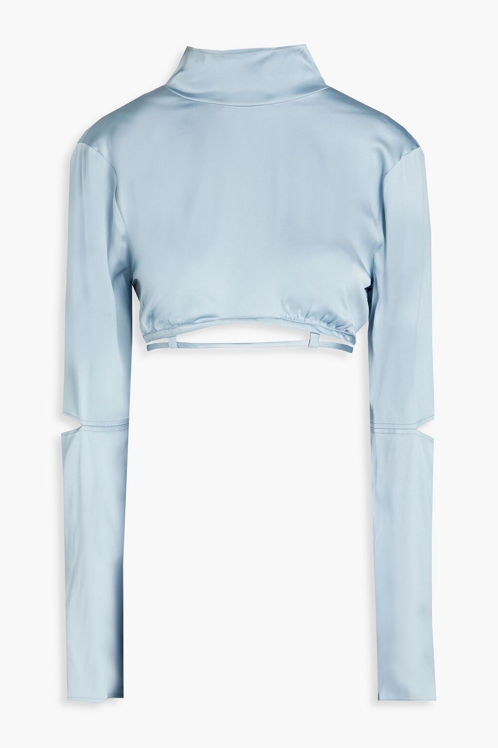 

Укороченный атласный топ Le Haut Mentalo с вырезом JACQUEMUS, синий