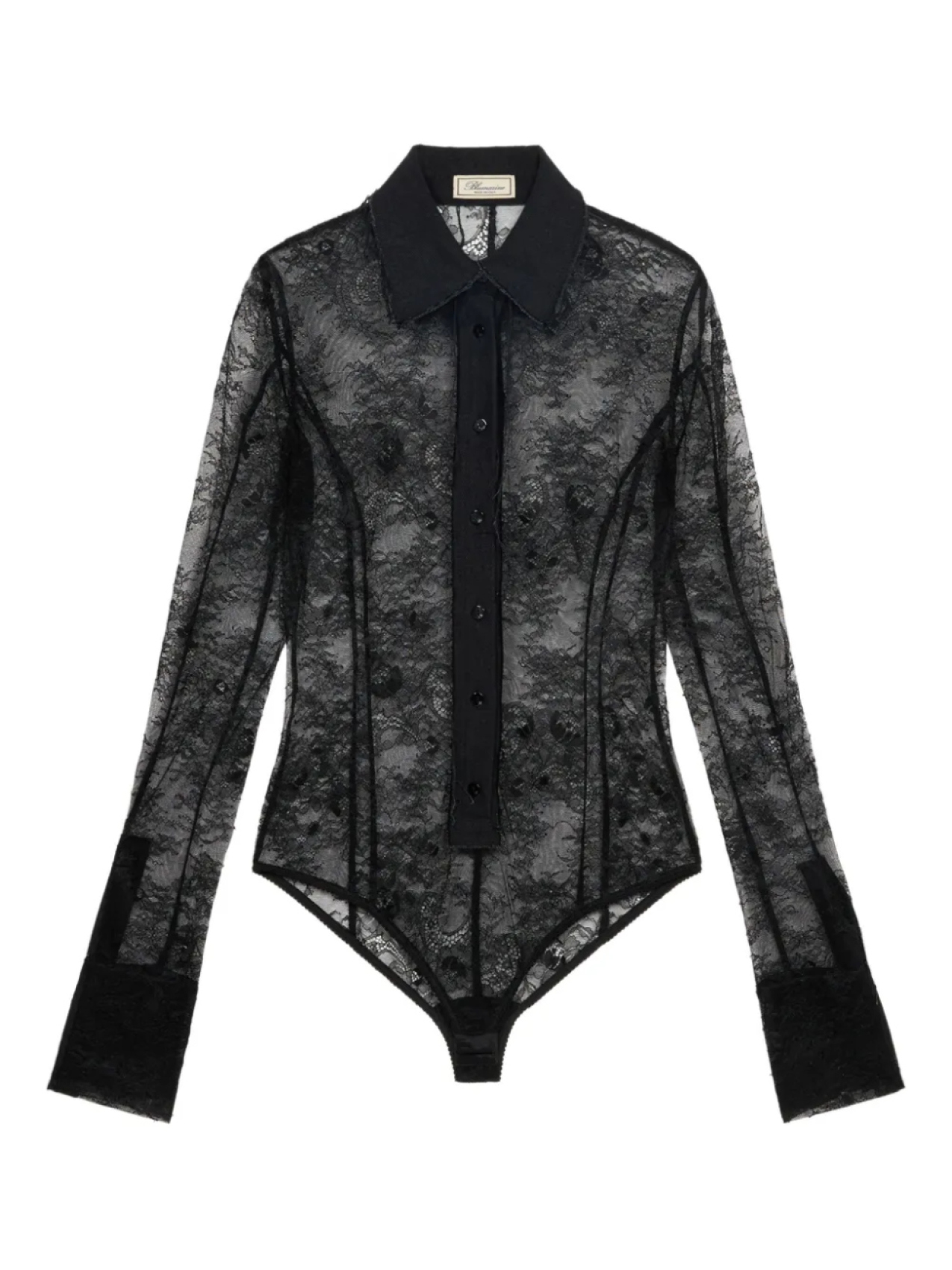 

Blumarine рубашка-боди с кружевными вставками, черный