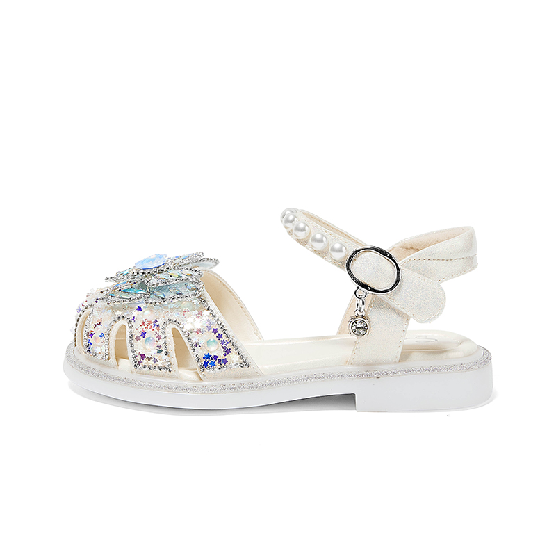 

Коллекция сияющих туфель нескользящие износостойкие низкие детские сандалии для детей от 3 до 7 лет Snoffy, белый