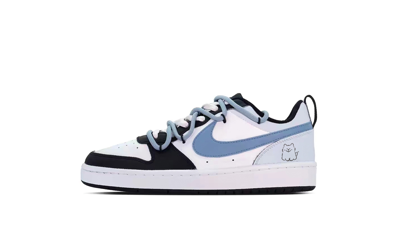 

Кроссовки Nike Court Borough Skateboarding Shoes Women's Low-top Black/white/blue, голубой, Синий, Кроссовки Nike Court Borough Skateboarding Shoes Women's Low-top Black/white/blue, голубой