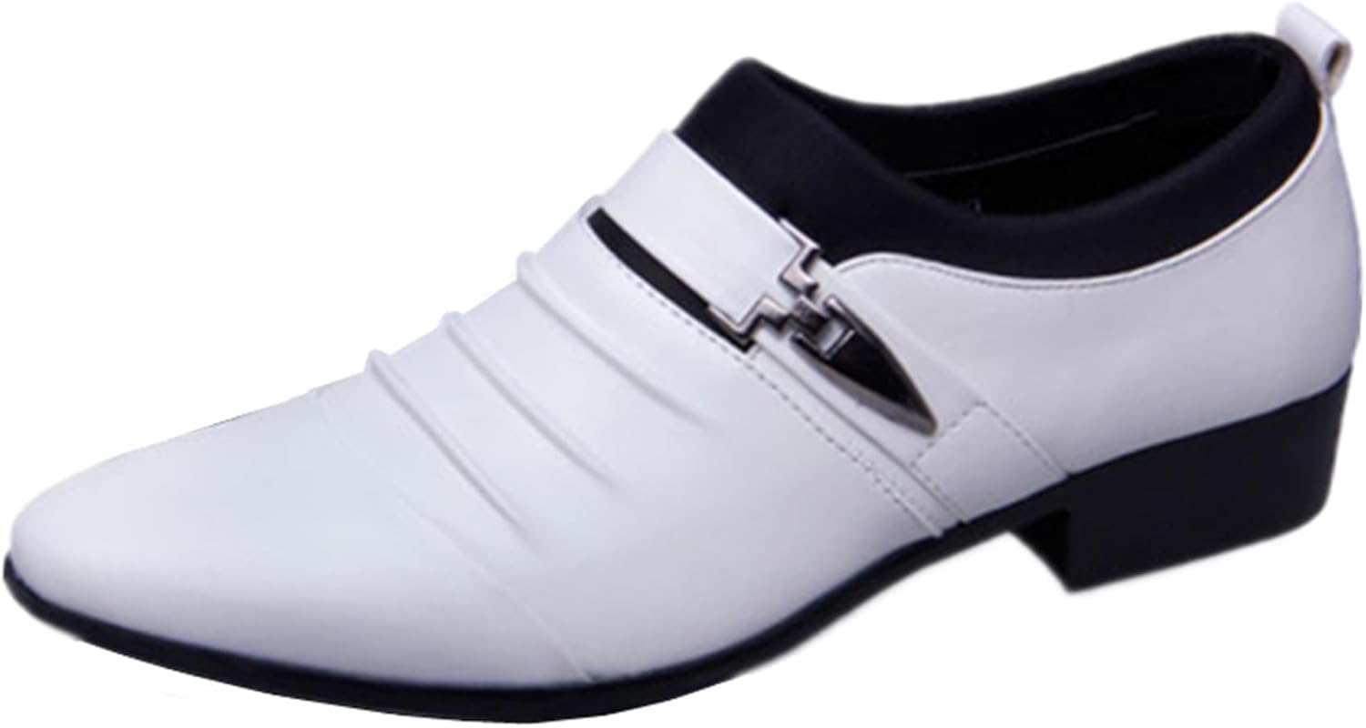 

Мужские оксфорды ADMLZQQ, классические деловые туфли без шнурков для работы и свадьбы, белый