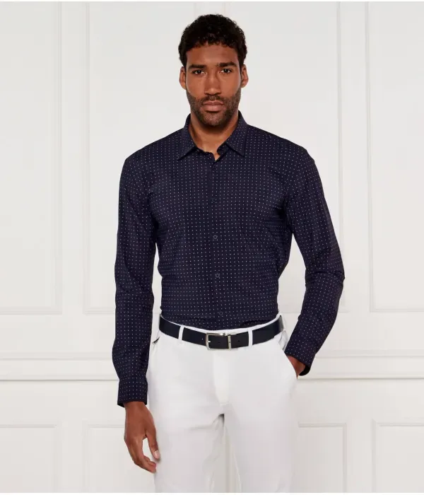 Рубашка P-ROAN-kent-C1-233 slim fit Boss, темно-синий — фото 3