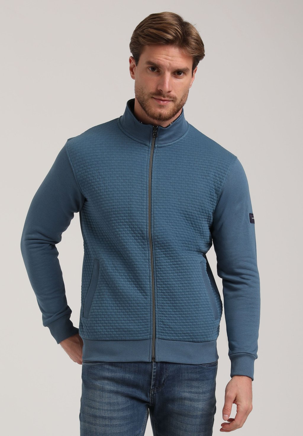 

Толстовка на молнии COLLAR WITH JACQUARD STRUCTURE Gabbiano, сине-зеленый