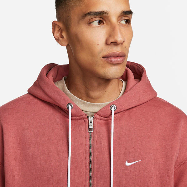 Толстовка Nike NRG Solo Swoosh Fleece Hoodie 'Red', красный — фото 3