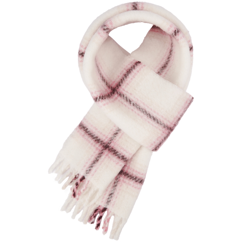 

Tommy Hilfiger Шарф из смесовой ткани унисекс, Pink White Plaid Pattern 0PR