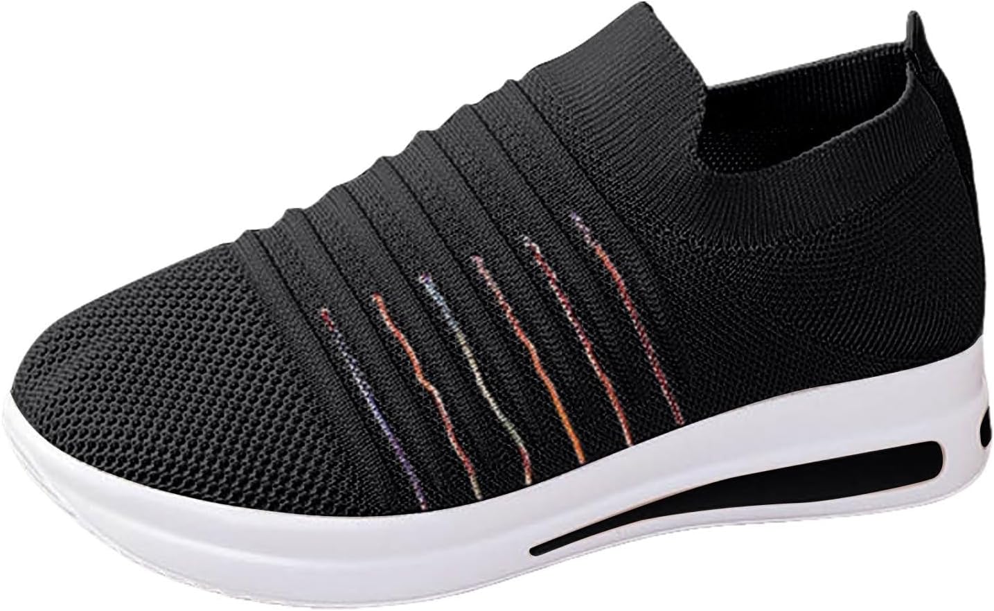 

Женские кроссовки Kubbon на шнуровке, удобные спортивные кроссовки из сетки, легкие, дышащие, с нескользящей подошвой, теннисные кроссовки, повседневные на платформе с клиновидным каблуком, летние, черный