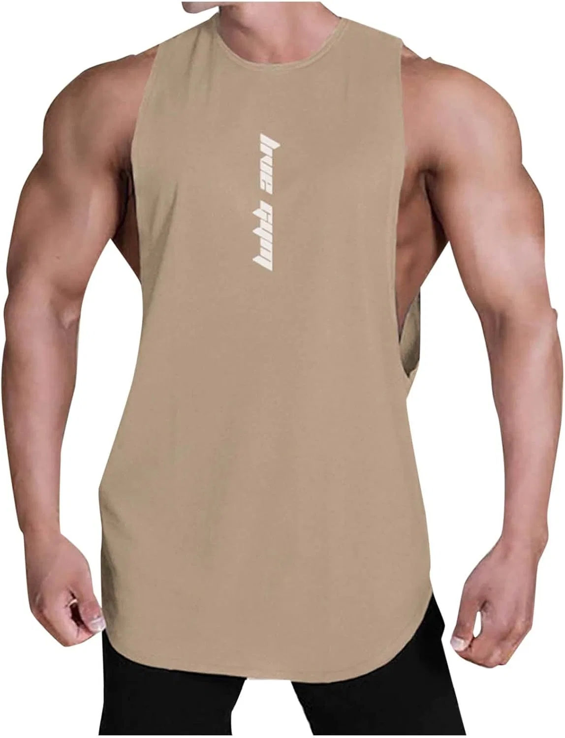 Мужская майка для тренировок UPF 50+ Khaki