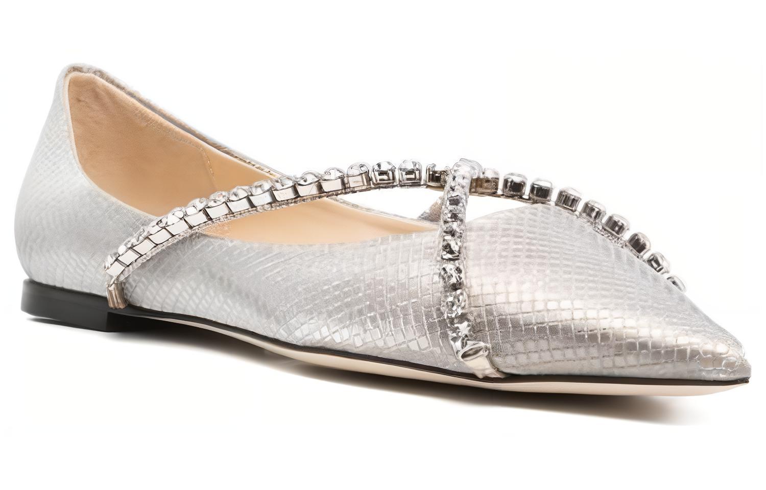 Женские повседневные туфли Jimmy Choo шампань серебро — фото 2