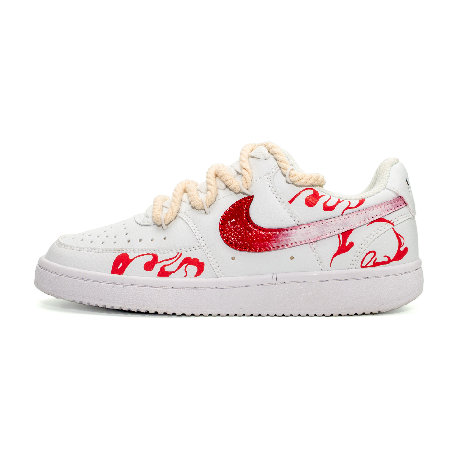 

Nike Скейтбордные кроссовки Court Vision 1 Wheel Rings 20 с амортизацией и износостойким покрытием, низкие, унисекс, красно-белый