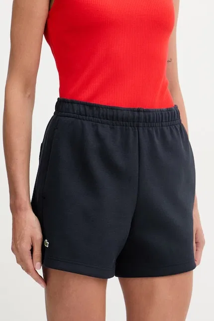 Шорты спортивные Lacoste, высокая талия, синий