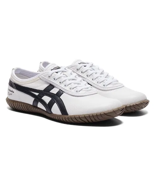 Унисекс слипоны из натуральной кожи Onitsuka Tiger TSUNAHIKI SLIP-ON бело-чёрные — фото 3