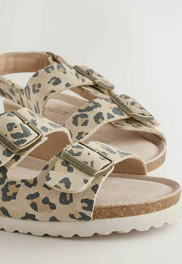 Сандалии с широкой и закрытой колодкой Next, Tan Brown Leopard Print — фото 4
