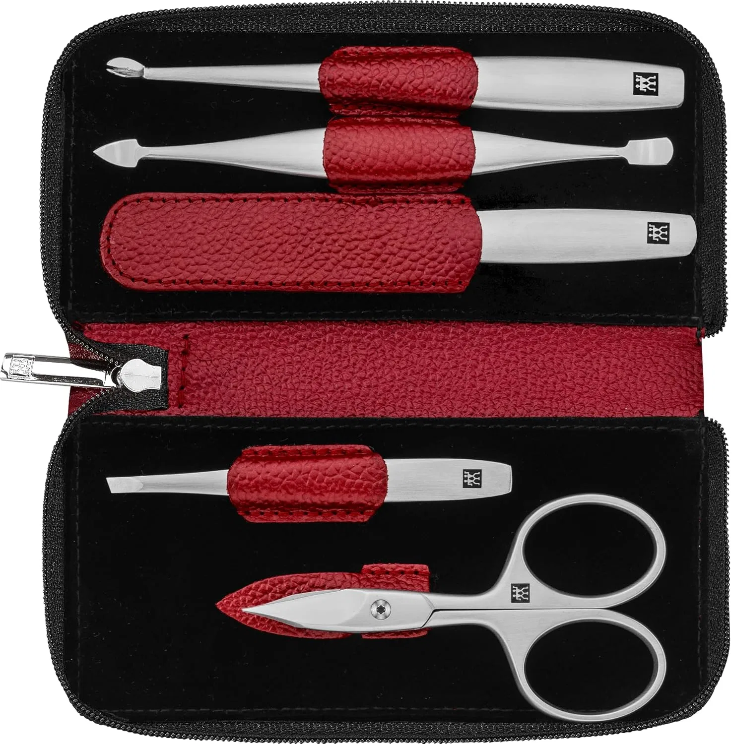 Маникюрный набор Twinox из 5 предметов от Zwilling, красная воловья кожа ‎Zwilling