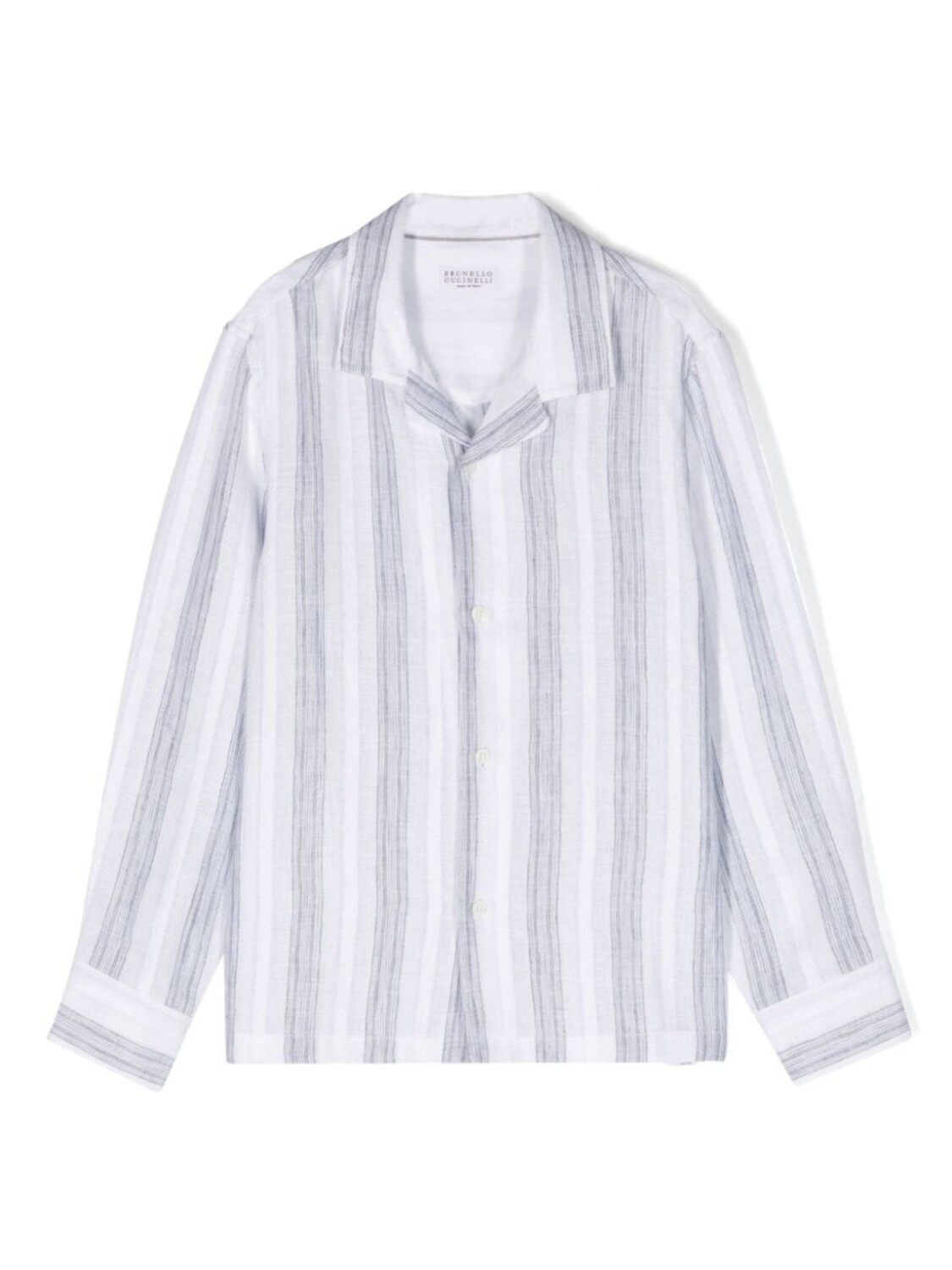 

Brunello Cucinelli Kids рубашка в полоску, серый