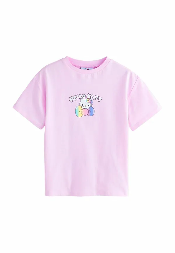 Футболка оверсайз с графическим принтом hello kitty, стандартного кроя. Next, Pink