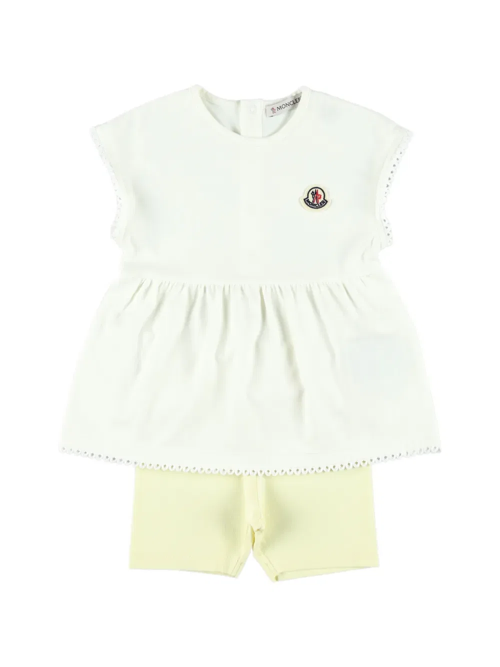 Комплект шорт с кружевной отделкой Moncler Enfant, нейтральный