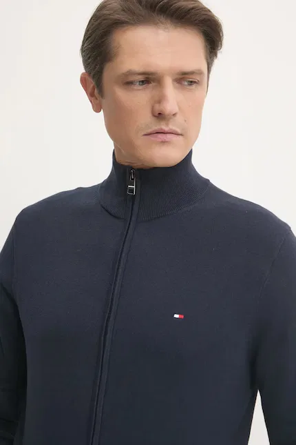 Кардиган мужской с воротником-стойкой Tommy Hilfiger, темно-синий