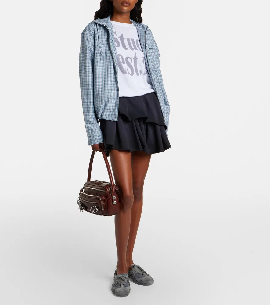 Мини-юбка из смесовой хлопковой ткани Acne Studios, синий — фото 2