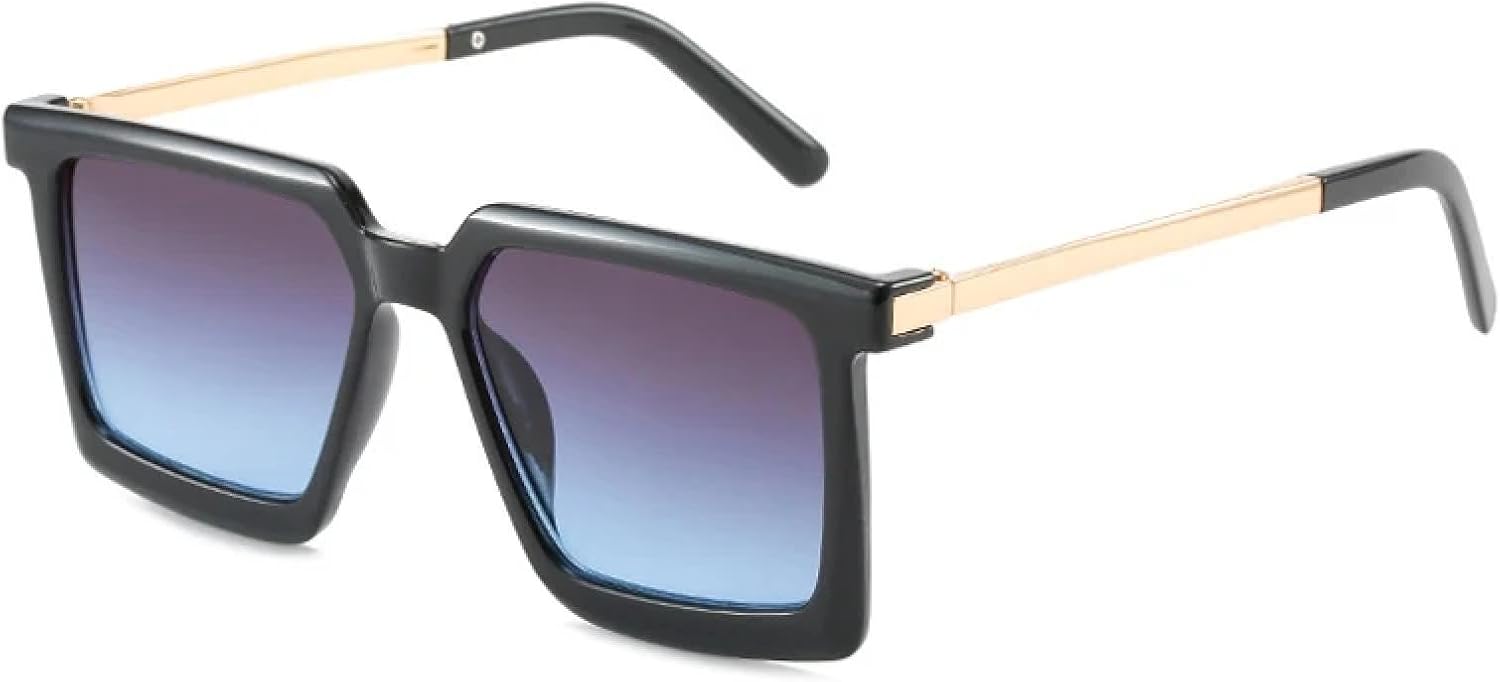 

Роскошные солнцезащитные очки в крупной металлической оправе для женщин и мужчин, модные классические очки для путешествий и вождения, солнцезащитные очки с защитой от УФ-излучения UV400 TKKTLLT, Black Gradient Gray