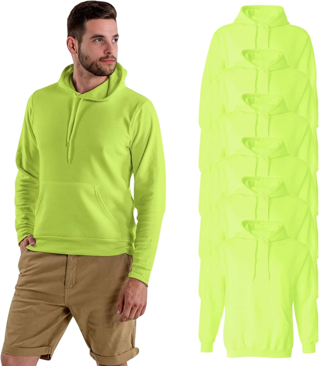 

Мужская Hi-Vis толстовка с капюшоном — утепленная флисовая кофта с отражателями, сертифицированная по стандарту ANSI Crown Craze